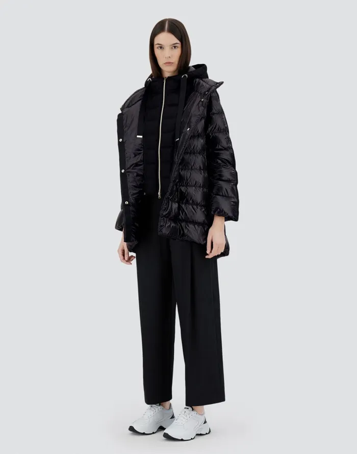 Herno ASHAPE JACKET IN NYLON ULTRALIGHT CASHMERE AND SILK Black Women AShape