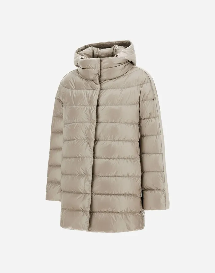 Herno ASHAPE JACKET IN NYLON ULTRALIGHT CASHMERE AND SILK Chantilly Women Long Down Jackets