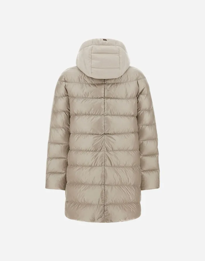 Herno ASHAPE JACKET IN NYLON ULTRALIGHT CASHMERE AND SILK Chantilly Women Long Down Jackets