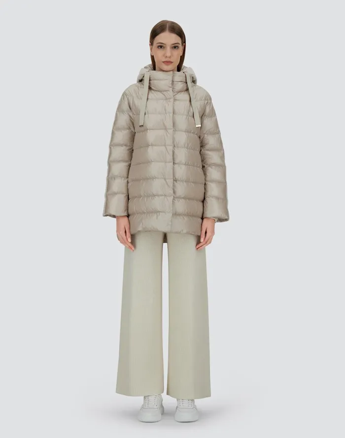 Herno ASHAPE JACKET IN NYLON ULTRALIGHT CASHMERE AND SILK Chantilly Women Long Down Jackets