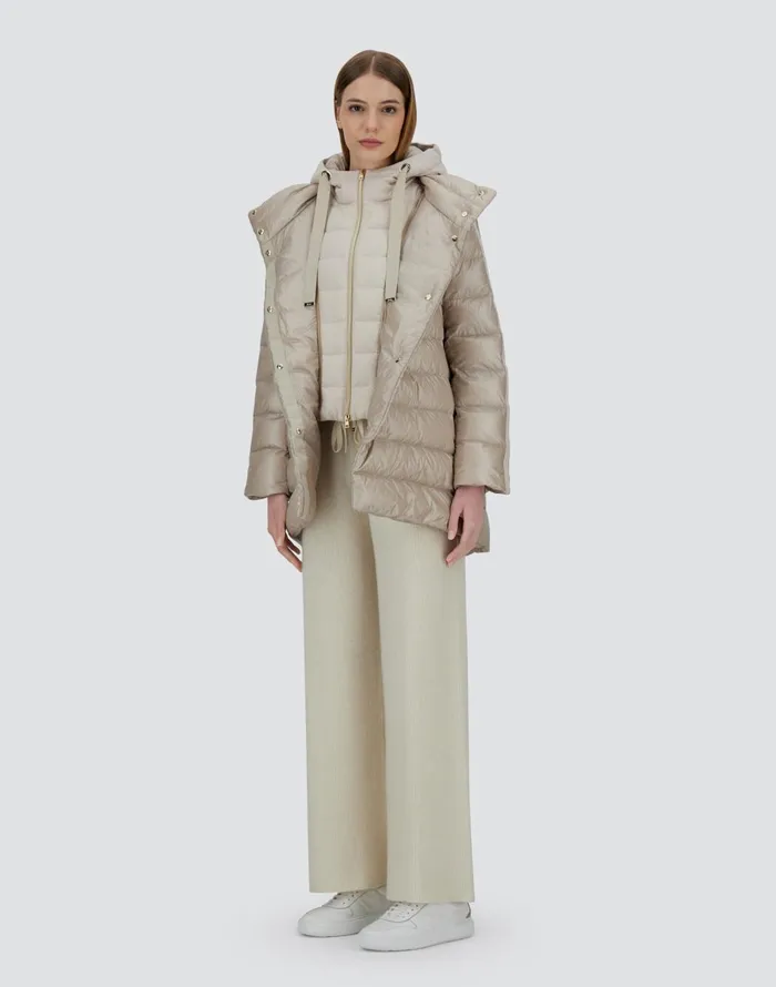 Herno ASHAPE JACKET IN NYLON ULTRALIGHT CASHMERE AND SILK Chantilly Women Long Down Jackets