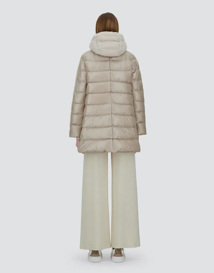Herno ASHAPE JACKET IN NYLON ULTRALIGHT CASHMERE AND SILK Chantilly Women Long Down Jackets