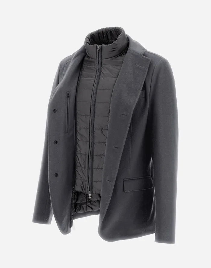Herno BLAZER IN CASHMERE AND NYLON ULTRALIGHT Grey Men Blazers