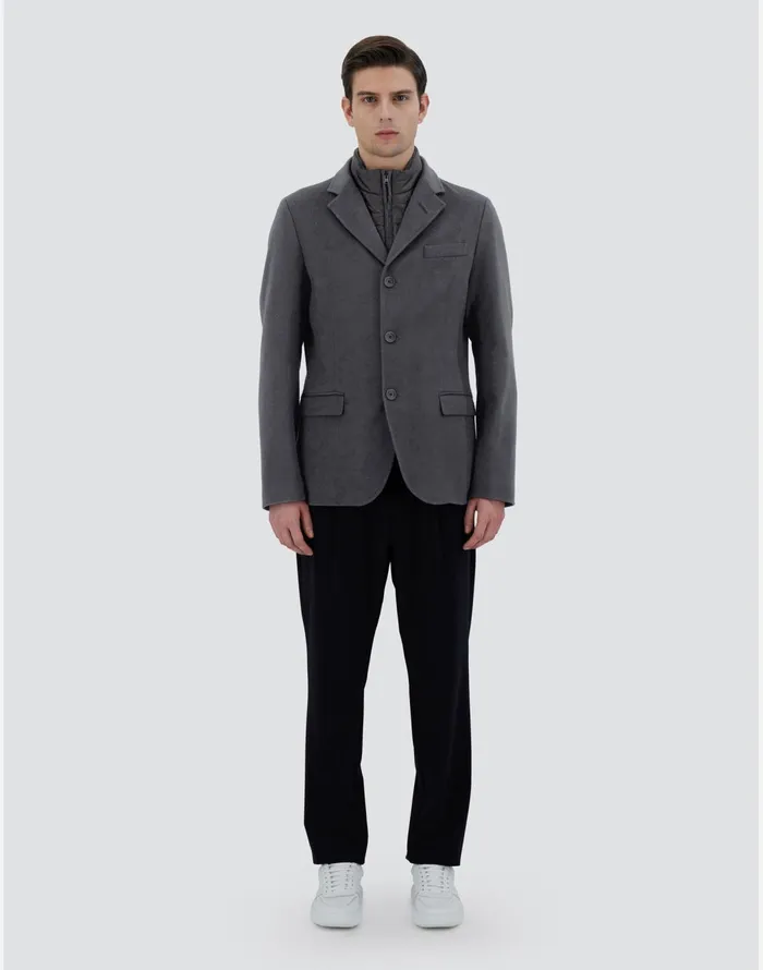 Herno BLAZER IN CASHMERE AND NYLON ULTRALIGHT Grey Men Blazers