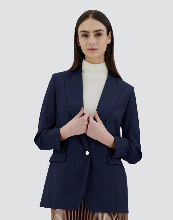 Herno BLAZER IN FLANNELFEELING Navy Blue Women Blazers