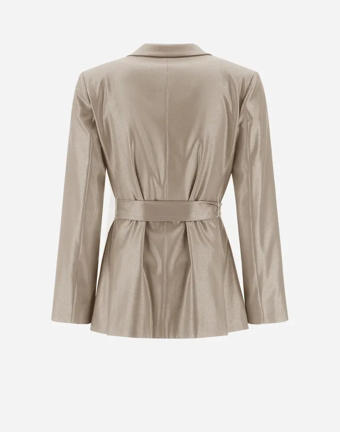Herno BLAZER IN METALLICFLANNEL EFFECT Sand Women Blazers