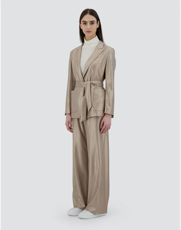 Herno BLAZER IN METALLICFLANNEL EFFECT Sand Women Blazers