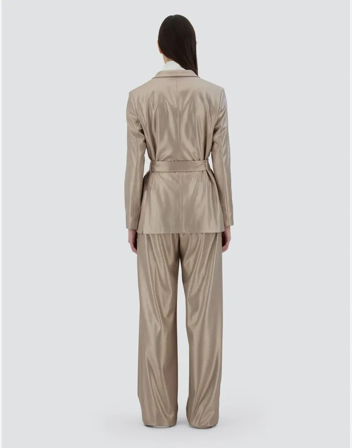 Herno BLAZER IN METALLICFLANNEL EFFECT Sand Women Blazers