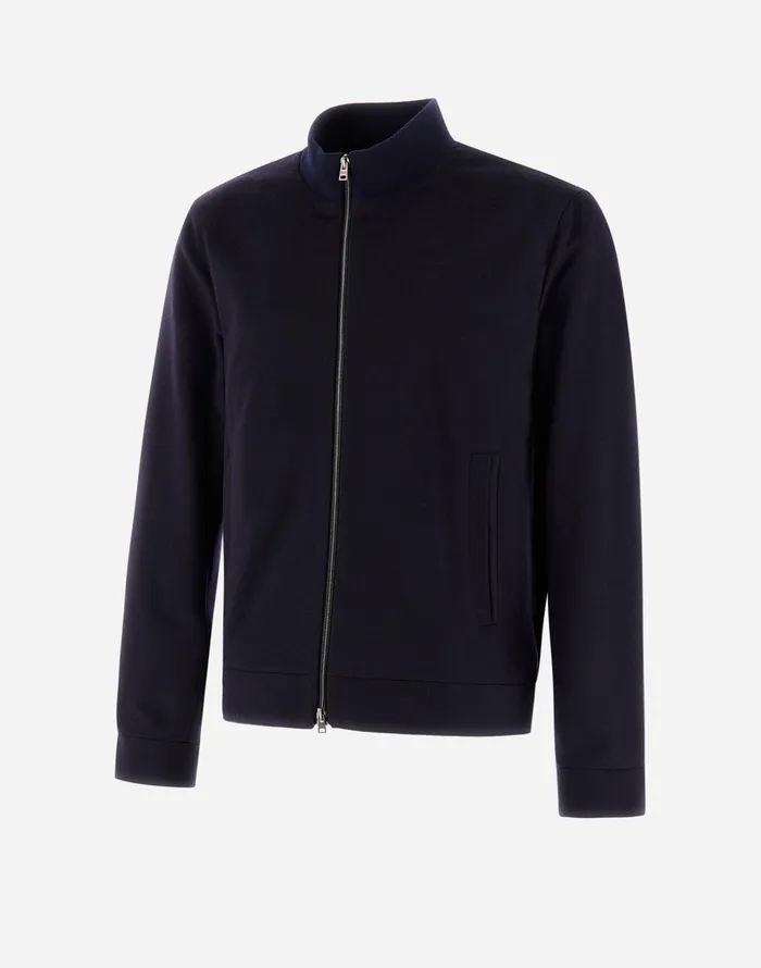 Herno BOMBER JACKET IN CASHMERE Dark Blue Men Bomber