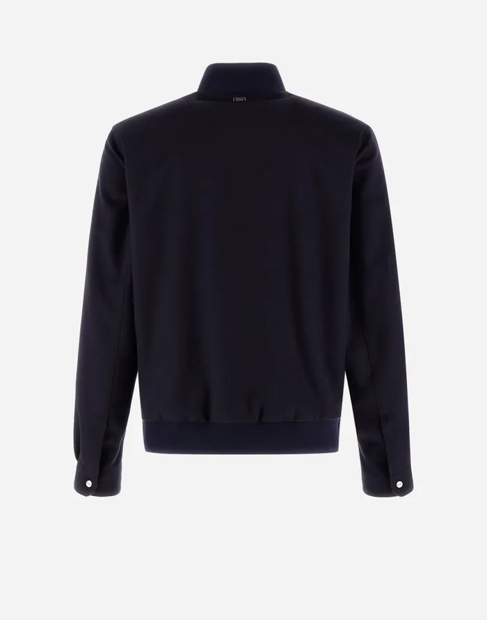 Herno BOMBER JACKET IN CASHMERE Dark Blue Men Bomber