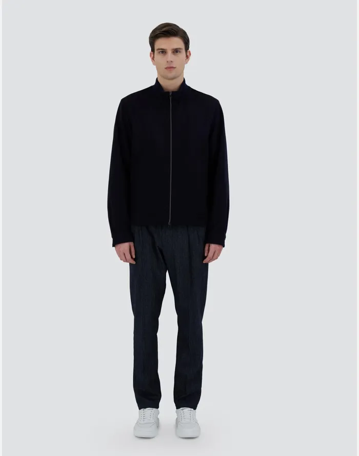 Herno BOMBER JACKET IN CASHMERE Dark Blue Men Bomber