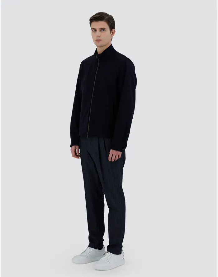 Herno BOMBER JACKET IN CASHMERE Dark Blue Men Bomber