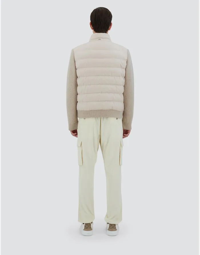 Herno BOMBER JACKET IN CASHMERE SILK AND KNIT Chantilly Men Short Down Jackets