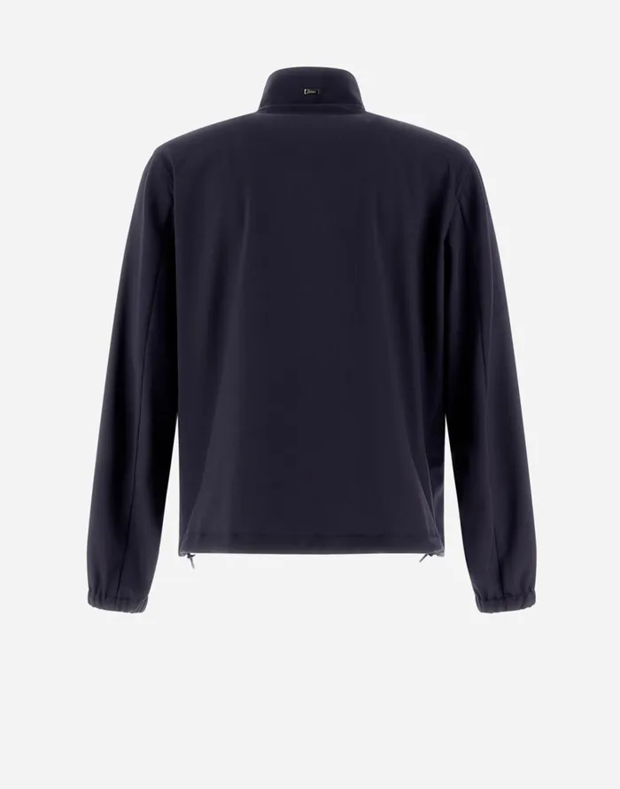 Herno BOMBER JACKET IN CREPE FLUID Navy Blue Men Bomber