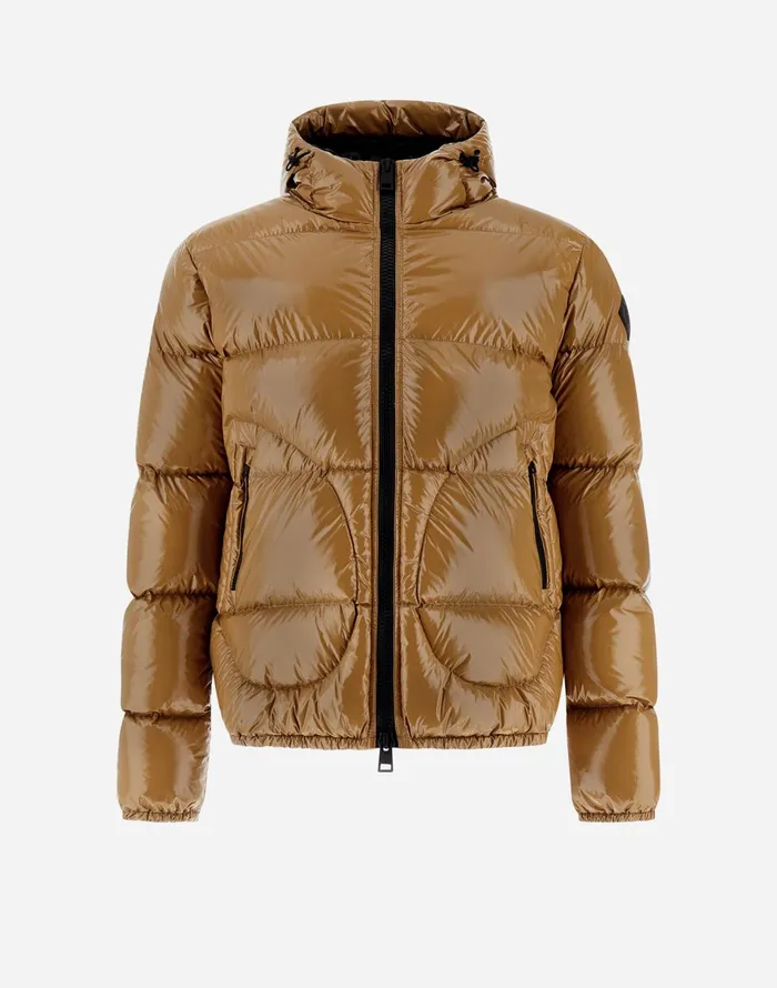 Herno BOMBER JACKET IN GLOSS Camel Men Bomber