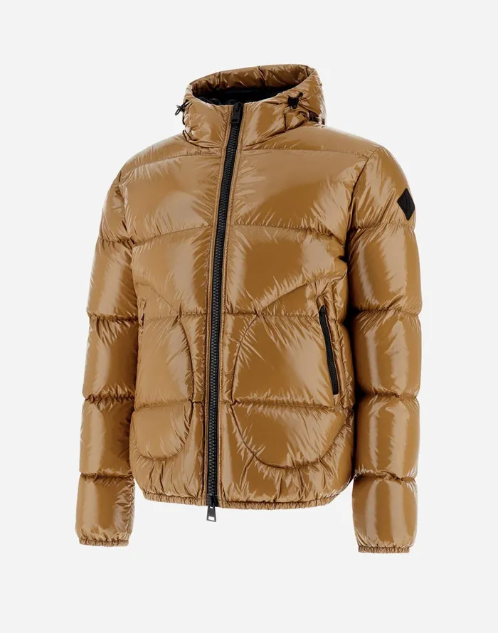 Herno BOMBER JACKET IN GLOSS Camel Men Bomber