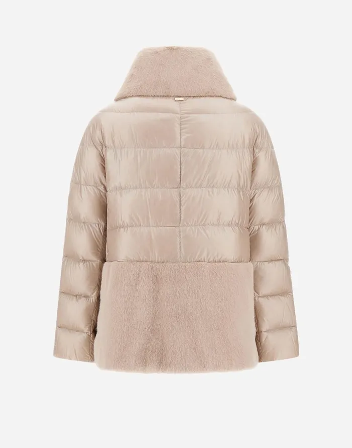 Herno CAPE IN NYLON ULTRALIGHT AND NEW LADY FAUX FUR Chantilly Women Capes