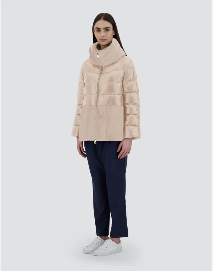 Herno CAPE IN NYLON ULTRALIGHT AND NEW LADY FAUX FUR Chantilly Women Capes