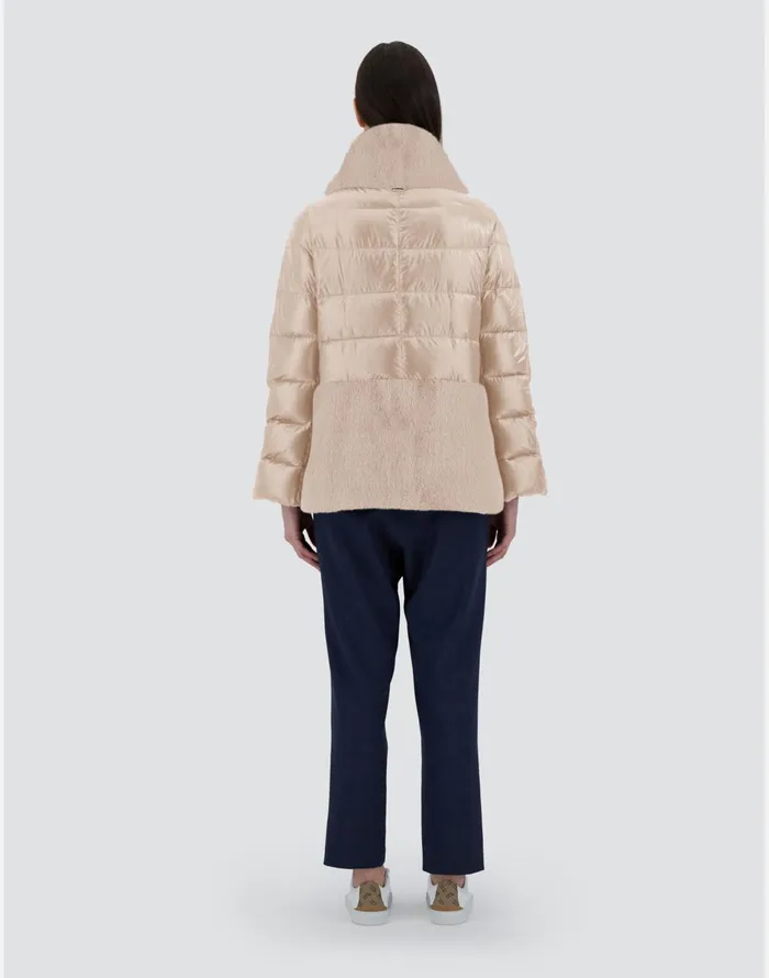 Herno CAPE IN NYLON ULTRALIGHT AND NEW LADY FAUX FUR Chantilly Women Capes