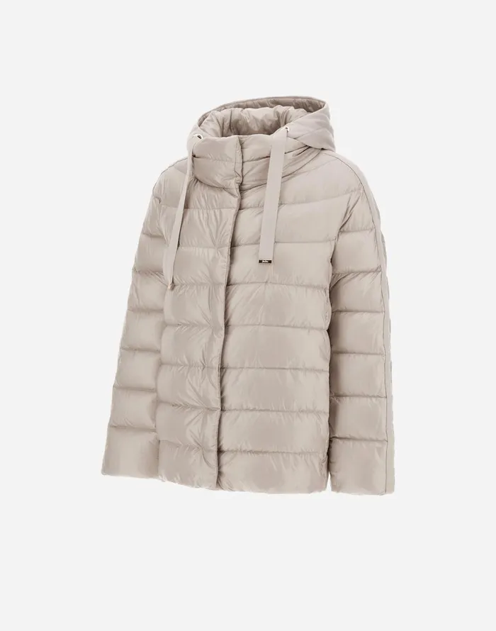 Herno CAPE IN NYLON ULTRALIGHT CASHMERE AND SILK Chantilly Women Short Down Jackets