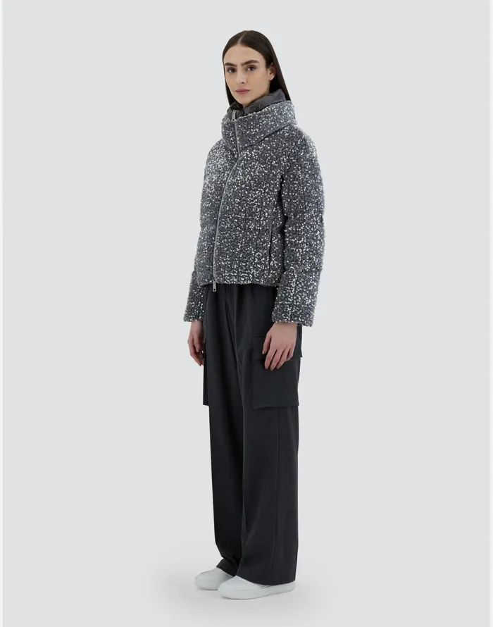 Herno CAPE IN VELVET PAILLETTES Light Grey Women Capes