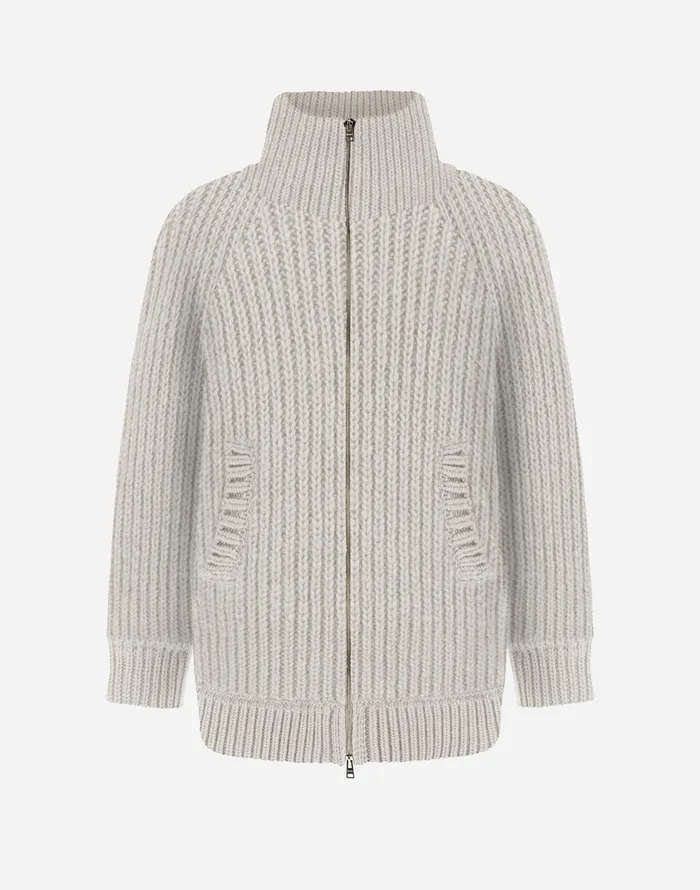 Herno CARDIGAN IN INFINITY WOOL AND NYLON ULTRALIGHT Chantilly Women Sweaters and Cardigan