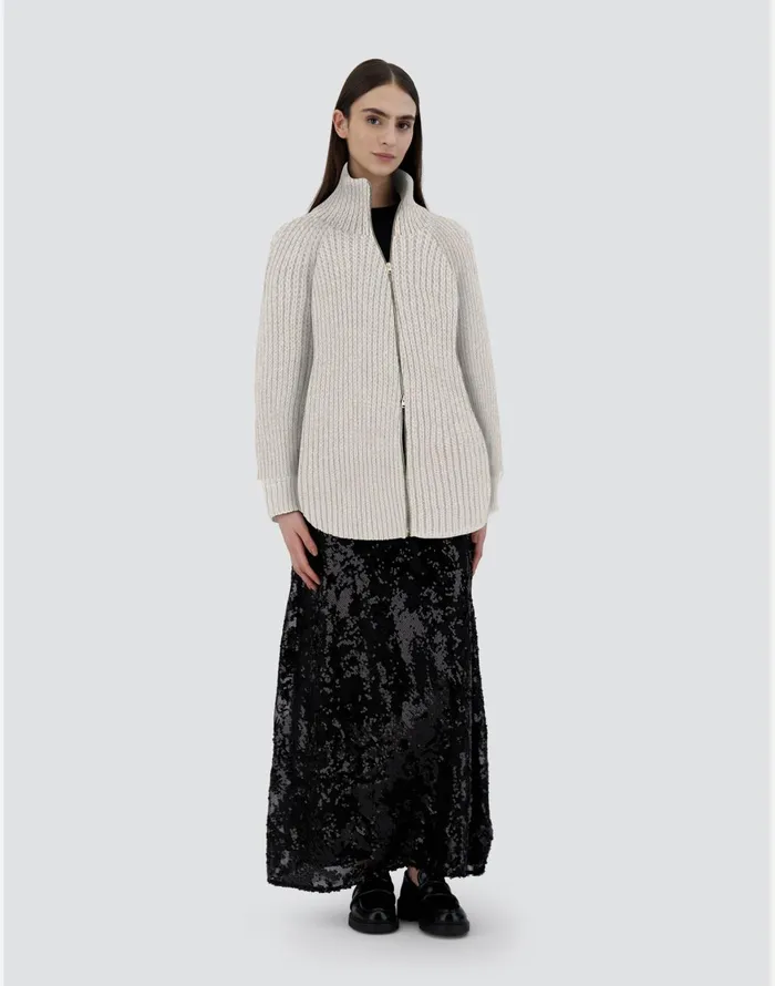 Herno CARDIGAN IN INFINITY WOOL AND NYLON ULTRALIGHT Chantilly Women Sweaters and Cardigan
