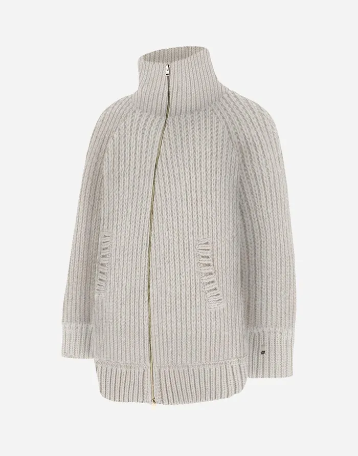 Herno CARDIGAN IN INFINITY WOOL AND NYLON ULTRALIGHT Chantilly Women Sweaters and Cardigan