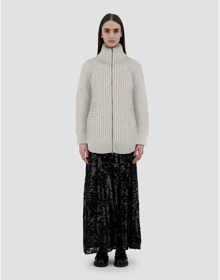 Herno CARDIGAN IN INFINITY WOOL AND NYLON ULTRALIGHT Chantilly Women Sweaters and Cardigan