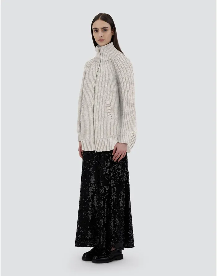 Herno CARDIGAN IN INFINITY WOOL AND NYLON ULTRALIGHT Chantilly Women Sweaters and Cardigan
