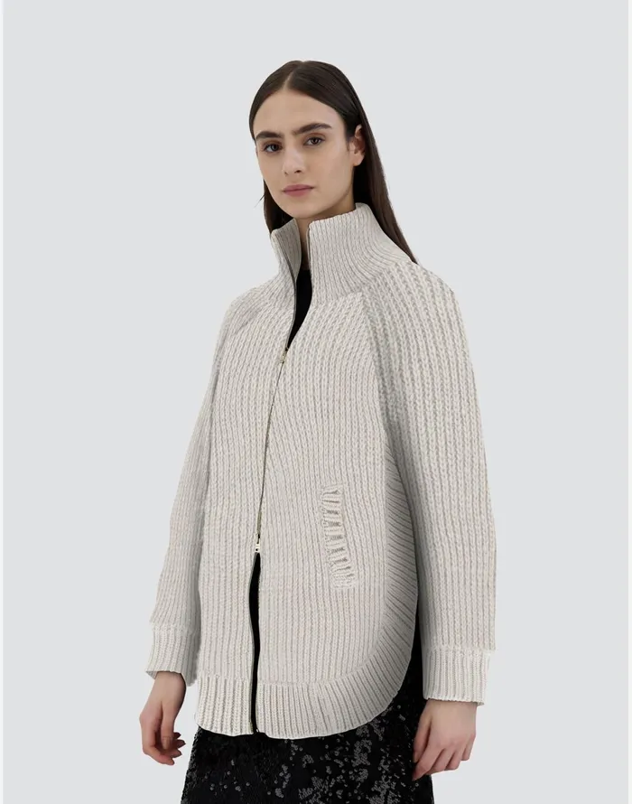 Herno CARDIGAN IN INFINITY WOOL AND NYLON ULTRALIGHT Chantilly Women Sweaters and Cardigan