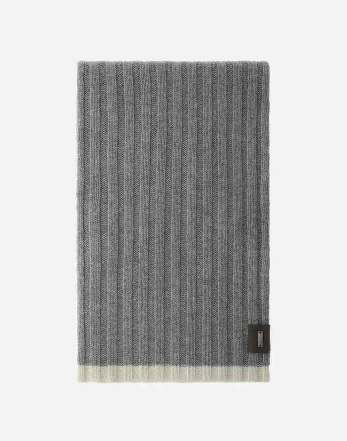 Herno CASHMERE AND ALCANTARA SCARF Grey Men Scarves
