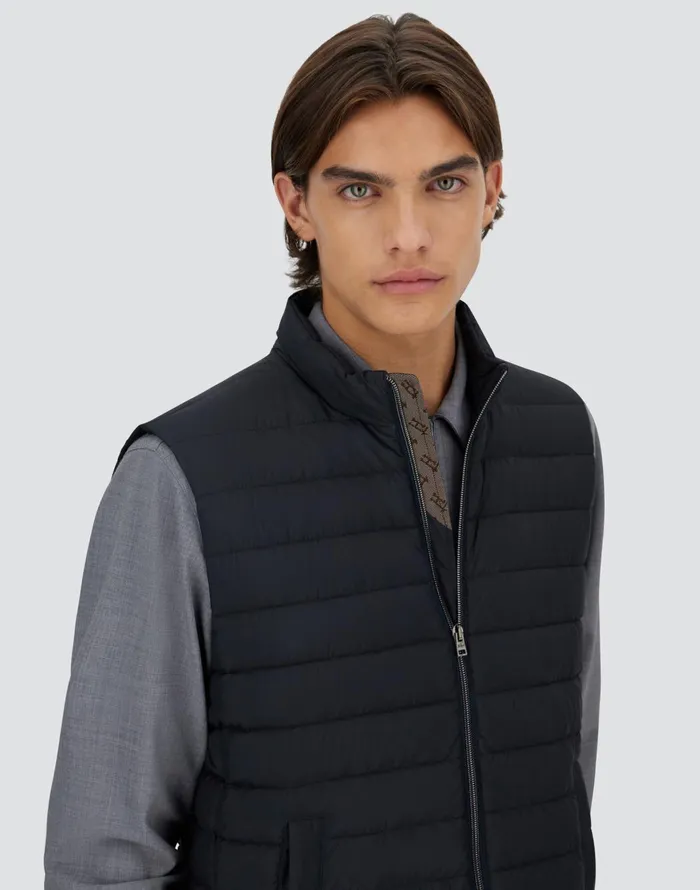 Herno ECOAGE AND MONOGRAM GILET Blu Navy Men Vests