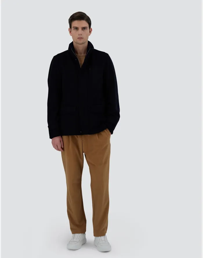 Herno FIELDJACKET IN NEW WOOL CASHMERE Navy Blue Men Field Jacket