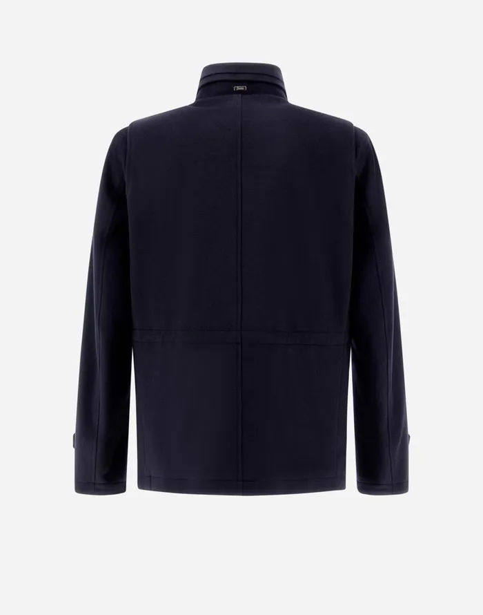 Herno FIELDJACKET IN NEW WOOL CASHMERE Navy Blue Men Field Jacket