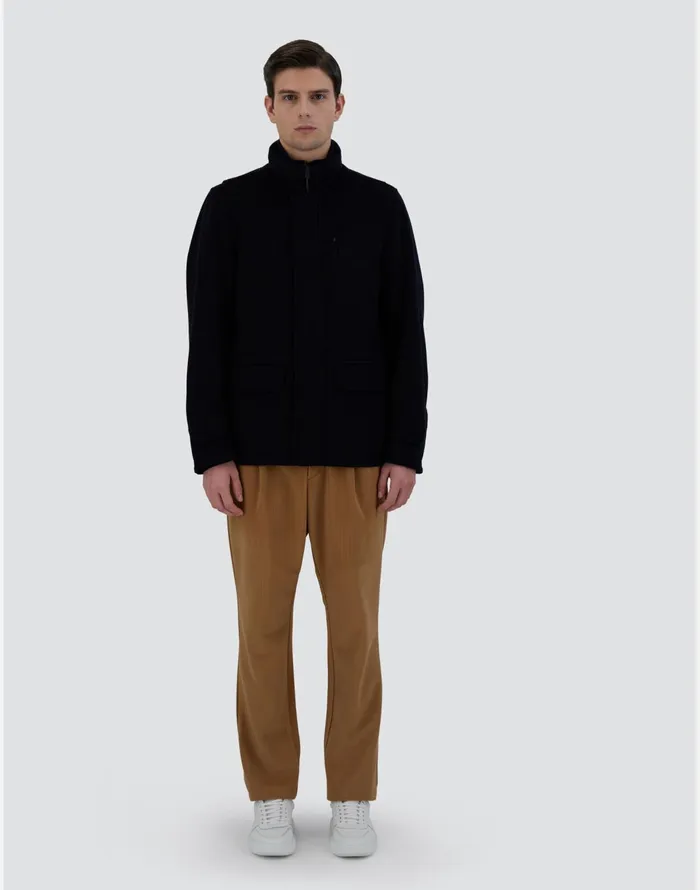Herno FIELDJACKET IN NEW WOOL CASHMERE Navy Blue Men Field Jacket