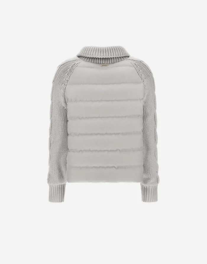 Herno JACKET IN CASHMERE SILK AND KNIT Chantilly Women Parka and Jackets