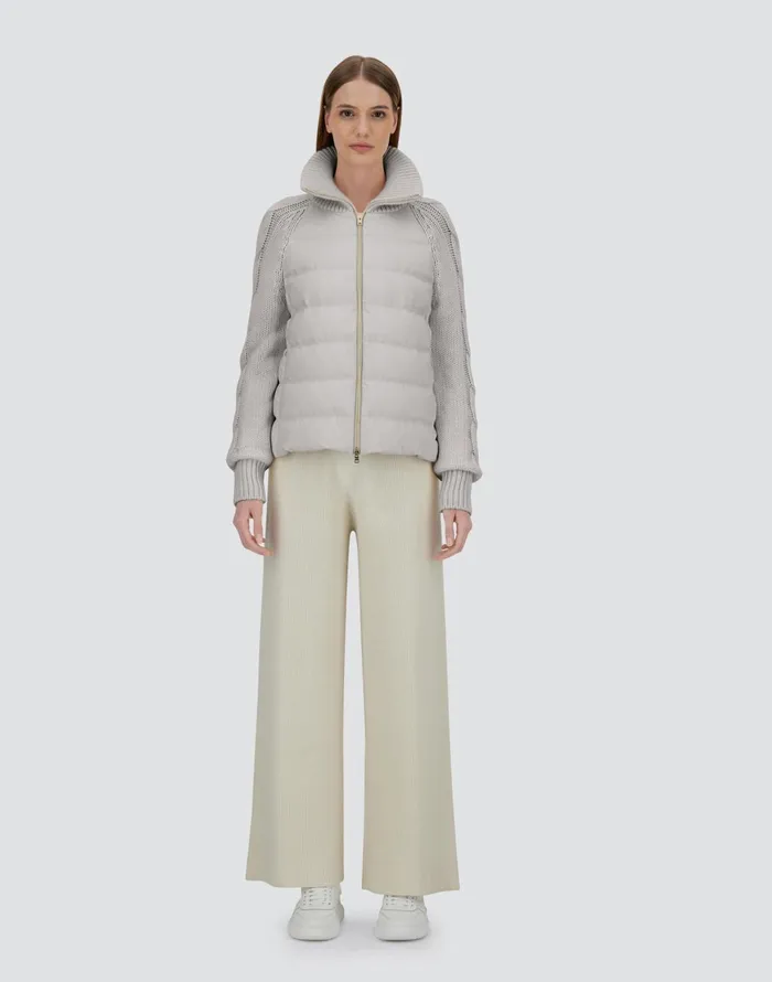 Herno JACKET IN CASHMERE SILK AND KNIT Chantilly Women Parka and Jackets