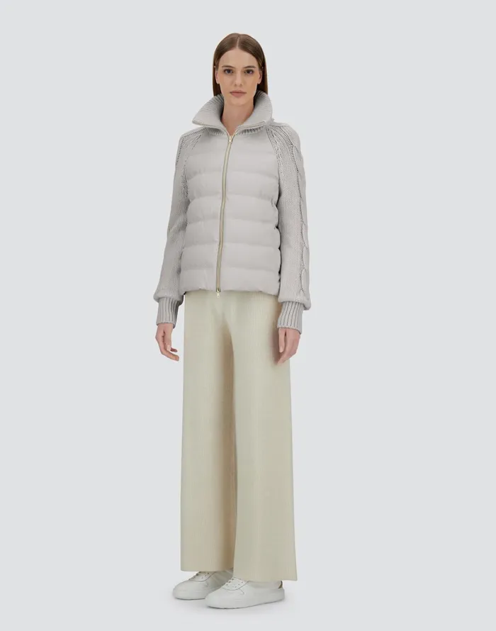 Herno JACKET IN CASHMERE SILK AND KNIT Chantilly Women Parka and Jackets