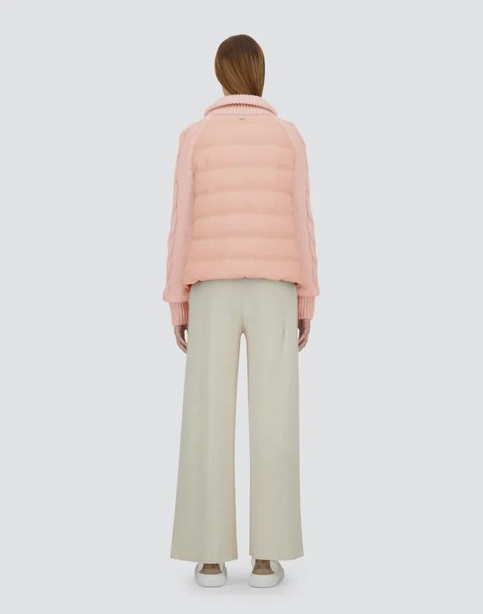 Herno JACKET IN CASHMERE SILK AND KNIT Light Pink Women Parka and Jackets