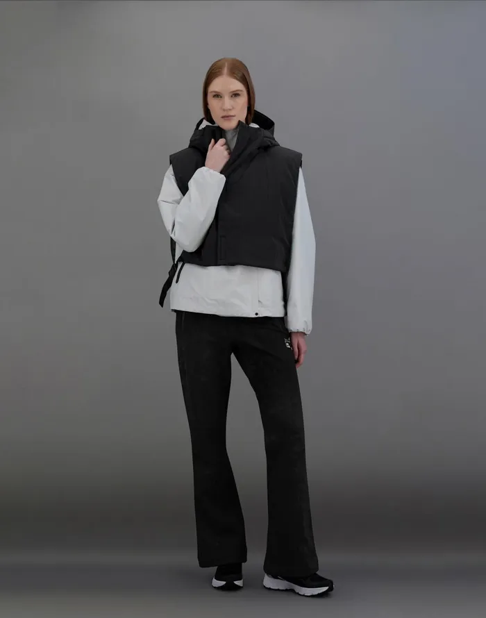 Herno LAMINAR GILET IN LIGHT OPALESCENT Black Women Laminar Down Jackets
