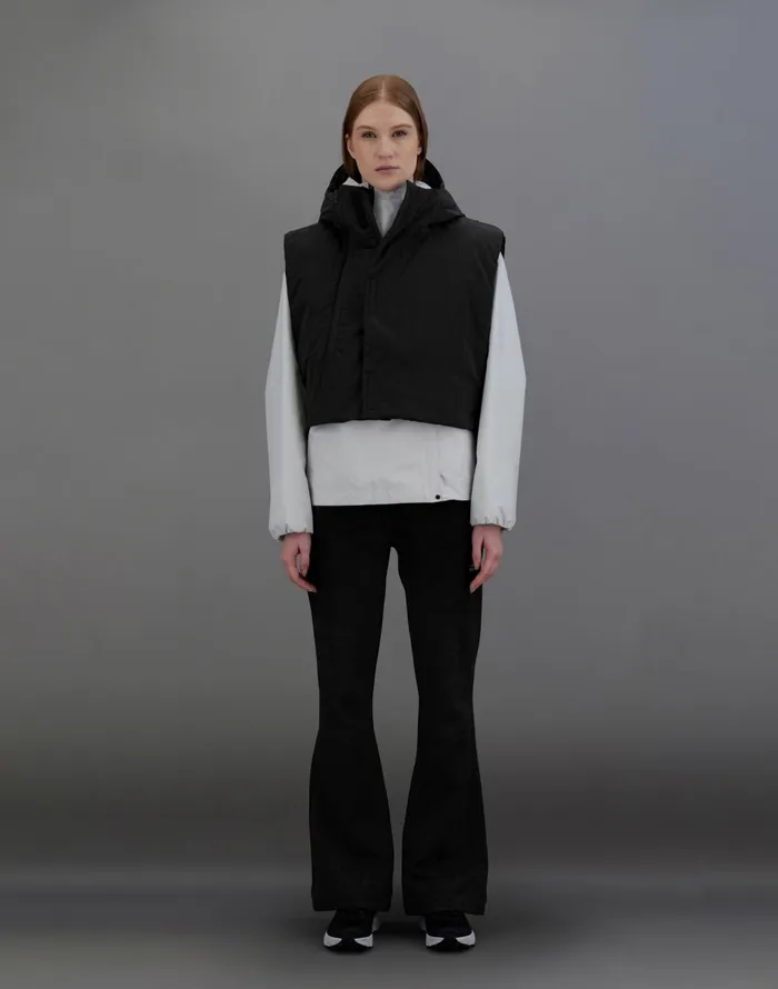 Herno LAMINAR GILET IN LIGHT OPALESCENT Black Women Laminar Down Jackets