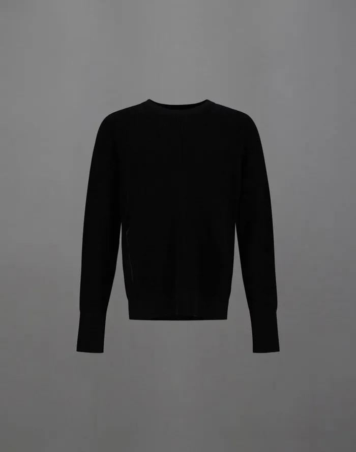 Herno LAMINAR SWEATER IN CONY KNIT AND EXTRALIGHT STRETCH Black Men Sweaters and Cardigan
