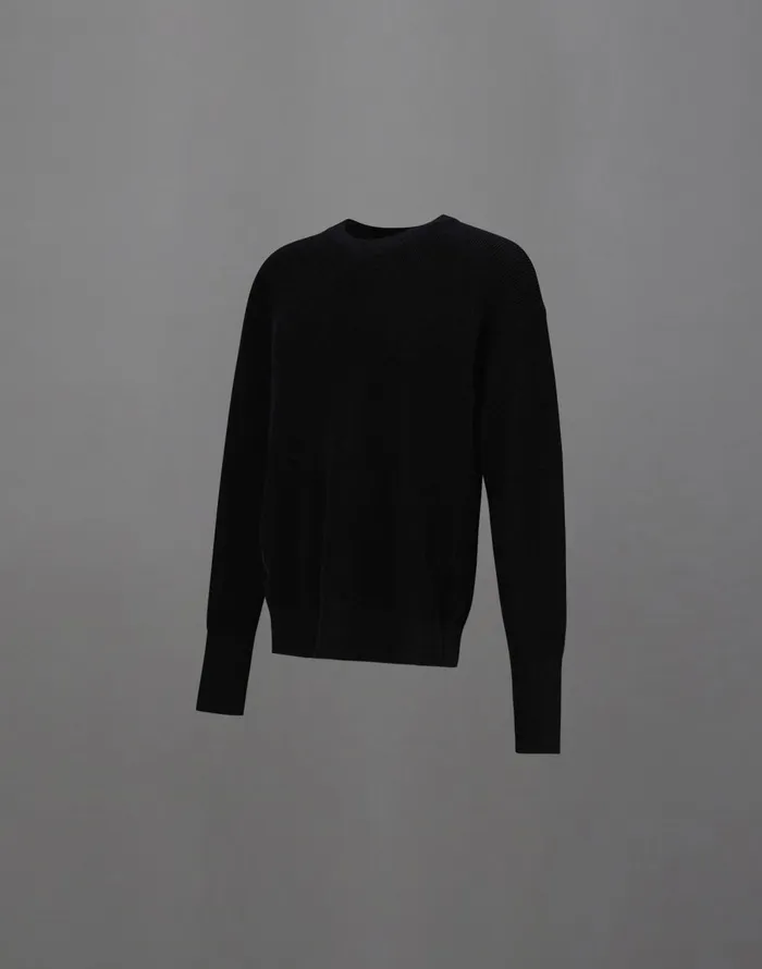 Herno LAMINAR SWEATER IN CONY KNIT AND EXTRALIGHT STRETCH Black Men Sweaters and Cardigan