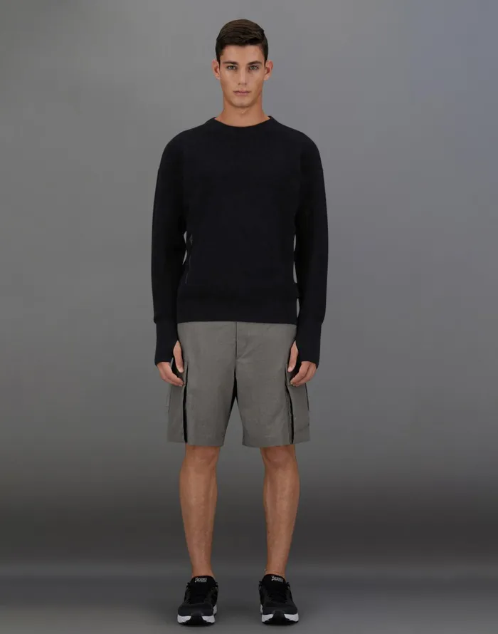 Herno LAMINAR SWEATER IN CONY KNIT AND EXTRALIGHT STRETCH Black Men Sweaters and Cardigan