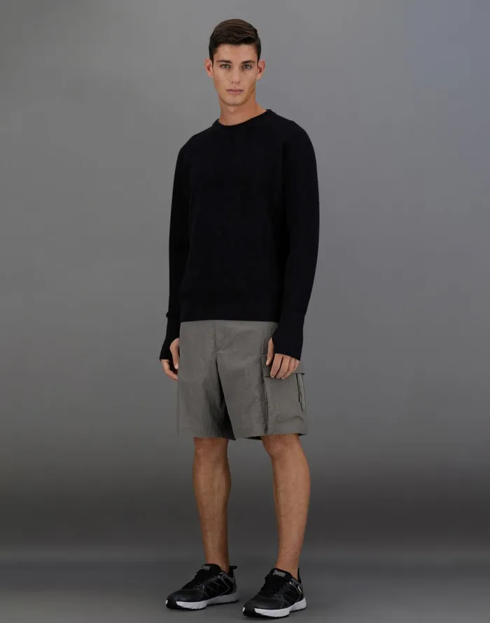 Herno LAMINAR SWEATER IN CONY KNIT AND EXTRALIGHT STRETCH Black Men Sweaters and Cardigan