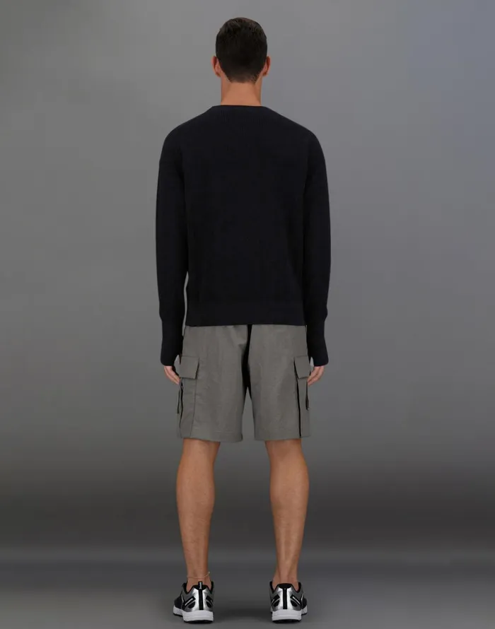 Herno LAMINAR SWEATER IN CONY KNIT AND EXTRALIGHT STRETCH Black Men Sweaters and Cardigan