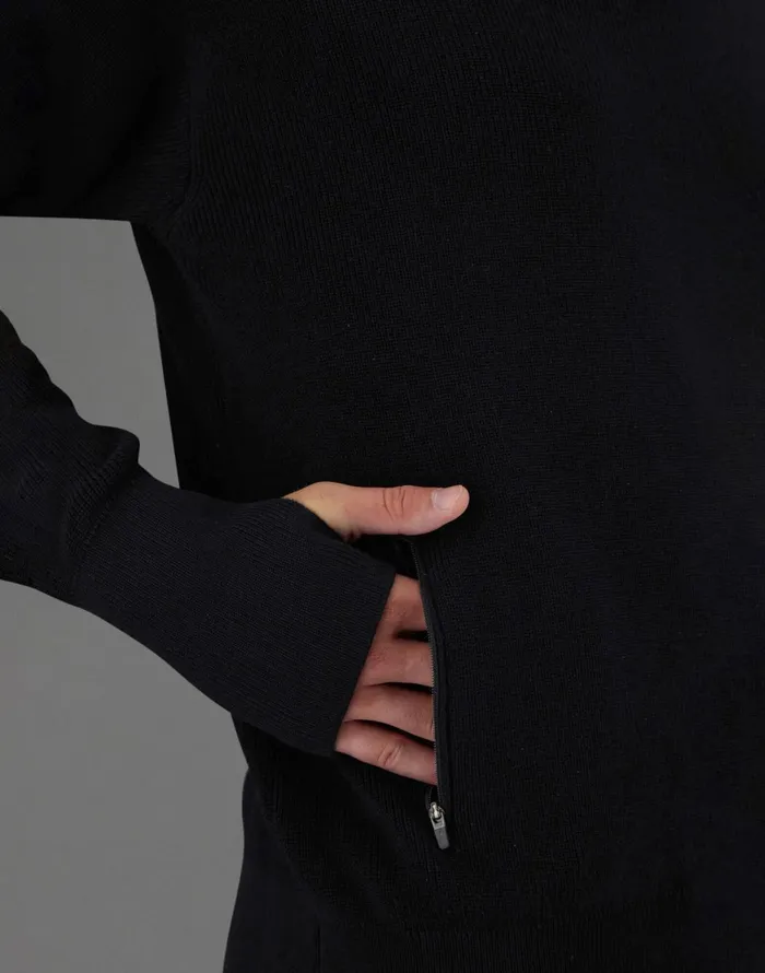 Herno LAMINAR SWEATER IN CONY KNIT AND EXTRALIGHT STRETCH Black Men Sweaters and Cardigan