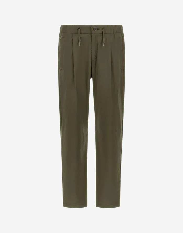Herno LIGHT COTTON STRETCH TROUSERS Light Military Men Trousers