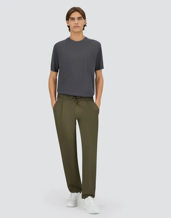 Herno LIGHT COTTON STRETCH TROUSERS Light Military Men Trousers